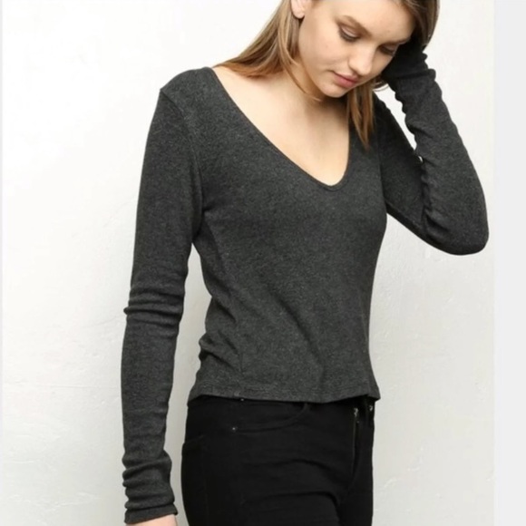 Brandy Melville Tops - *4/$24* Brandy Melville Dark Grey Long Sleeve